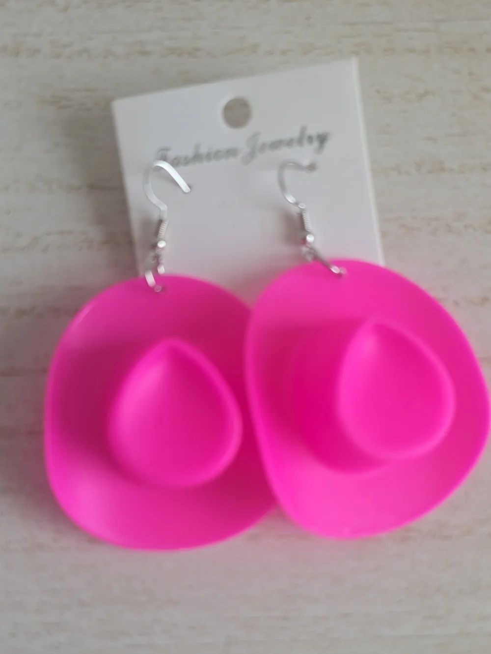 Hot Pink Cowboy Hat Dangle Earrings